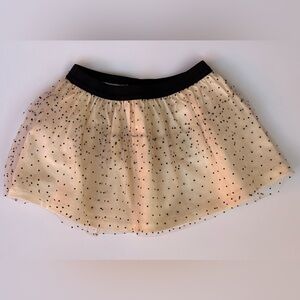 Zara Cream Tulle Skirt with Black Dots